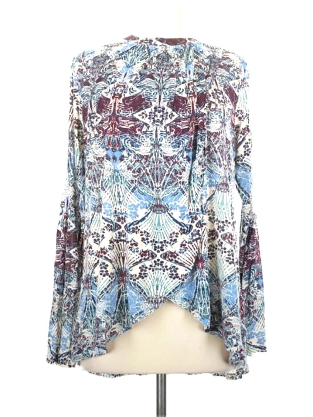 Free People Women's "New World Nouveau" Tulip Hem Front Cutout Top - Size M